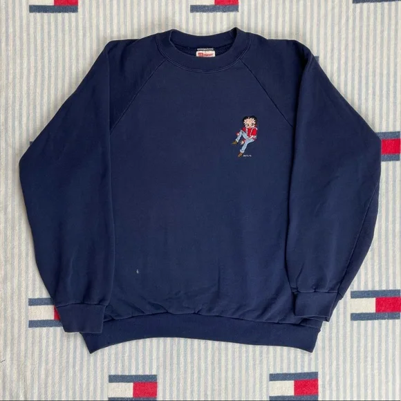 Vintage Betty Boop embroidered crewneck sweatshirt - Picture 1 of 6